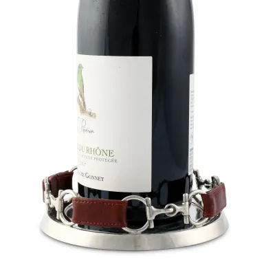 Equestrian Bit Leather Wine Coaster