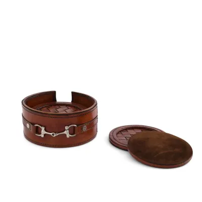 Leather Bit Coaster Set