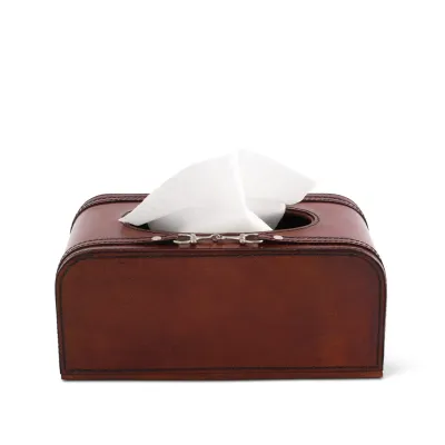 Leather Bit Tissue Box Cover