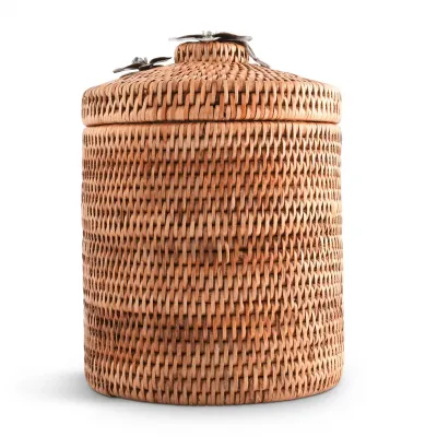 Wicker Rattan Orchids Ice Bucket