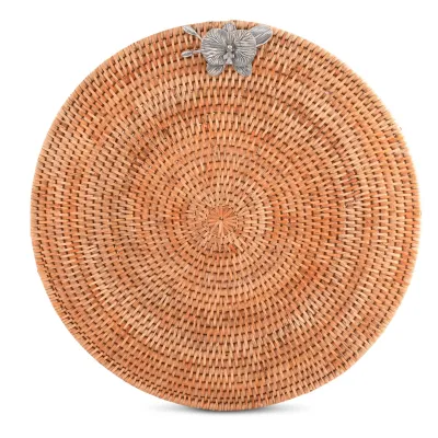 Wicker Rattan Orchid Round Placemat Set of 4