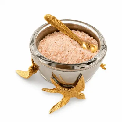 Flying Bird Gold Salt Cellar