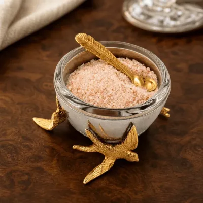 Flying Bird Gold Salt Cellar