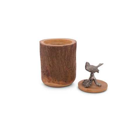 Song Bird Wood Canister