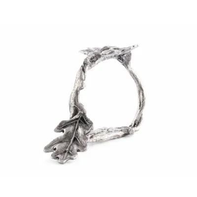 Majestic Forest Pewter Oak Branch Napkin Ring