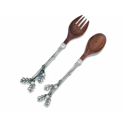 Majestic Forest Acorn And Oak Leaf Salad Server Set