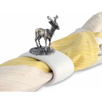 Lodge Style Deer Stoneware Napkin Ring