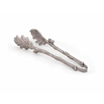 Majestic Forest Pewter Oak Leaf Pattern Ice/Bread Tongs