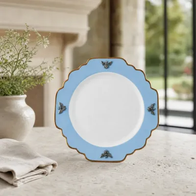 Arche of Bees Bone China Dinner Plate with Gold Rim