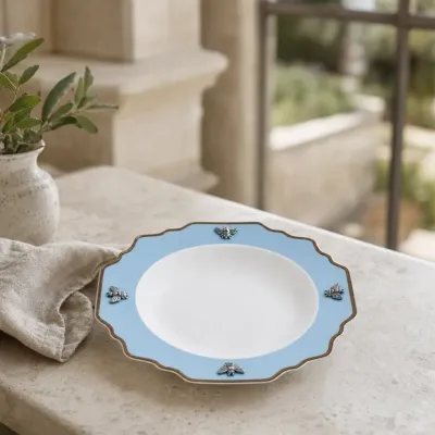 Bee Bone China Soup Plate with Gold Rim