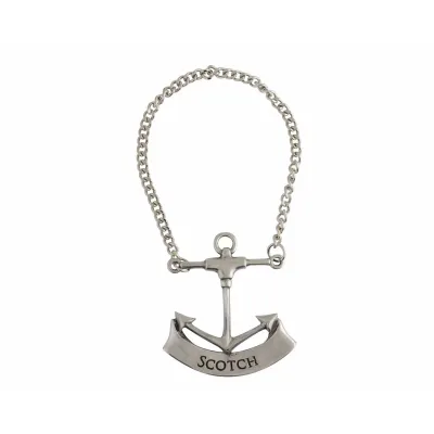 Sea And Shore Pewter Anchor Scotch Decanter Tag