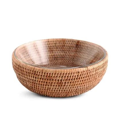 Wicker Rattan Serving Bowl