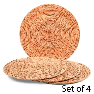 Wicker Rattan Round Placemat Set of 4