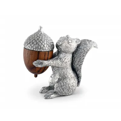 Woodland Creatures Squirrel With Wood Acorn Salt And Pepper Set