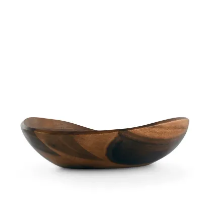 Wave Wood Salad Bowl Large