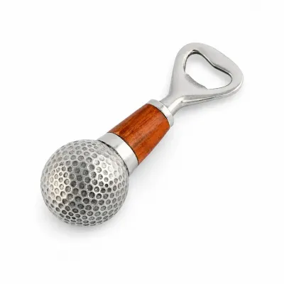 Pewter Golf Ball Bottle Opener 4.5 in.