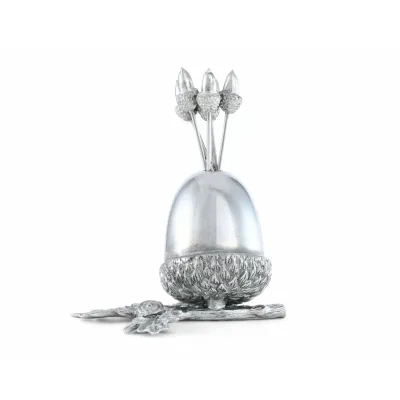 Majestic Forest Pewter Acorn Cheese Pick Set