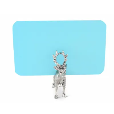 Lodge Style Pewter Deer Place Card Holder