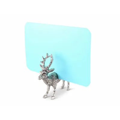Lodge Style Pewter Deer Place Card Holder