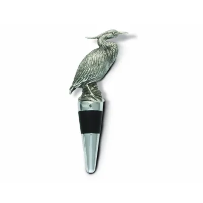 Sea And Shore Pewter Blue Heron Bottle Stopper