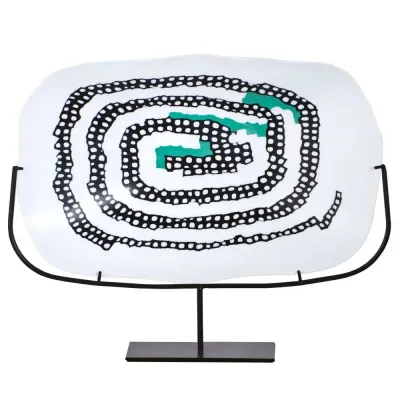 Serpente by Carlo Scarpa Milk-White/Opaque Turquoise/Black
