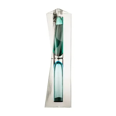 Ando Time by Tadao Ando Crystal/Green/Acquamarine Vase