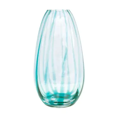 Bolla Glass Ash Blue Medium Pleated Vase
