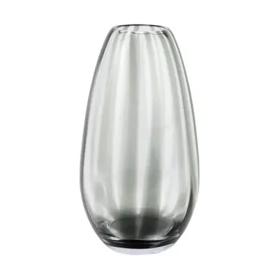 Bolla Glass Gray Pleated Vase Medium