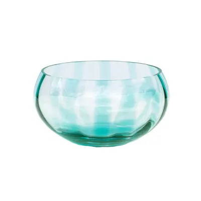 Bolla Glass Ash Blue Pleated Centerpiece