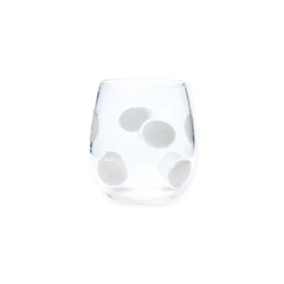 Drop White Stemless Wine Glass 4"H, 10 oz