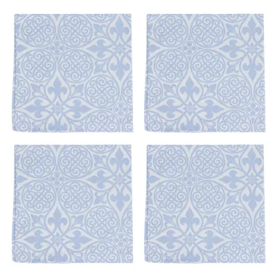 Damask Blue Napkins - Set of 4 21.5"Sq