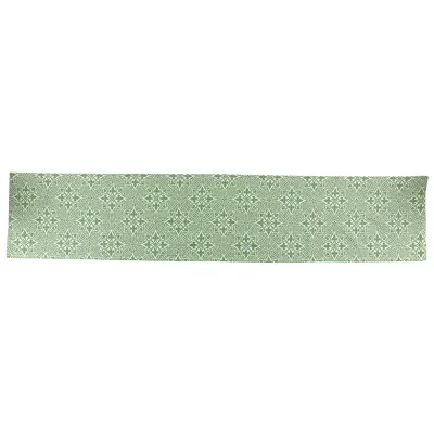 Damask Green Runner 108"L, 21.5"W