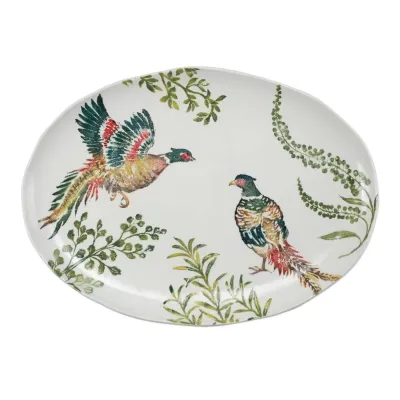 Fauna Pheasants Large Oval Platter 21.75"L, 15.5"W