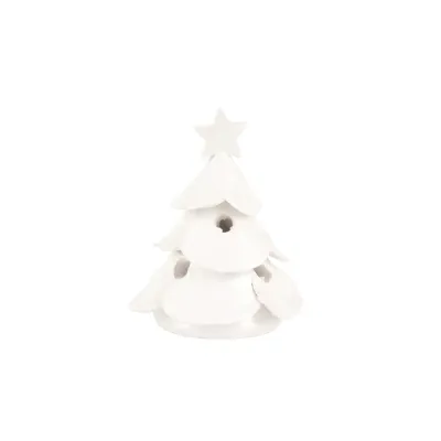 Foresta White Mini Scalloped Tree 3"D, 5"H