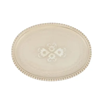 Florentine Wooden Accessories Taupe Small Oval Tray 12.75"L, 9.25"W