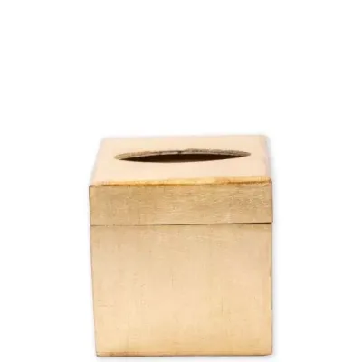 Florentine Wooden Accessories Gold Tissue Box 5.75"Sq, 6"H