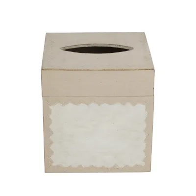 Florentine Wooden Accessories Taupe Tissue Box 5.75"Sq, 6"H