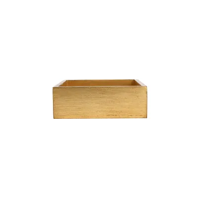 Florentine Wooden Accessories Gold Cocktail Napkin Holder 5.5"Sq, 2"H