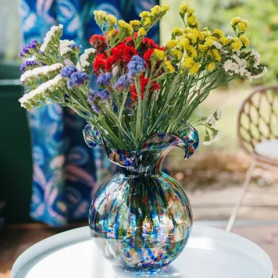 Hibiscus Glass Carnevale Medium Fluted Vase