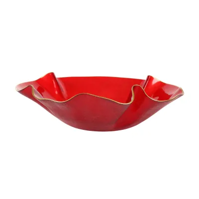 Holiday Glass Ruffled Bowl