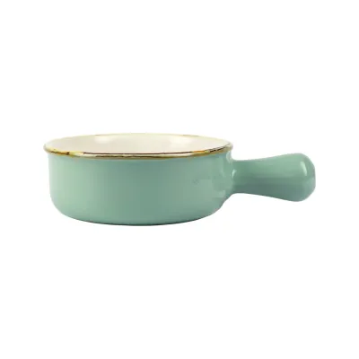 Italian Bakers Aqua Round Baker with Large Handle Small