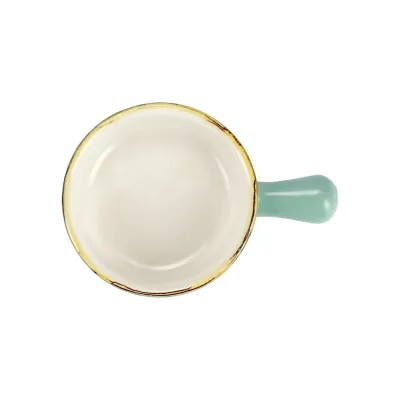 Italian Bakers Aqua Round Baker with Large Handle Small