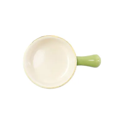 Italian Bakers Green Round Baker with Large Handle Small