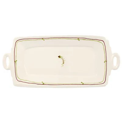 Lastra Fiori di Bosco Handled Rectangular Platter 19"L, 8.5"W