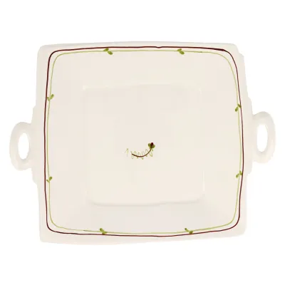 Lastra Fiori di Bosco Handled Square Platter 16.25"L, 12.5"W