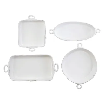 Lastra White 4-Piece Bakeware Essentials Set 11"-16.5"L, 5.75"-11"W, 2.75"-3.75"H