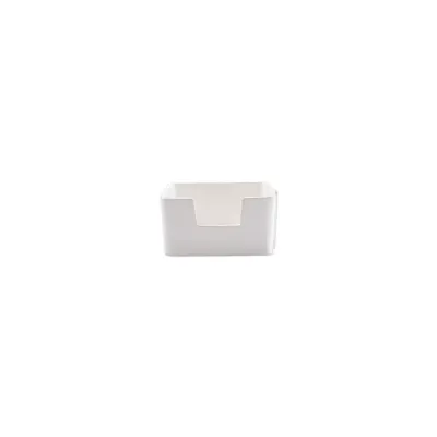 Lastra White Cocktail Napkin Holder 6"Sq, 3.25"H