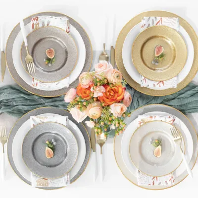 Metallic Glass Gold Dinnerware