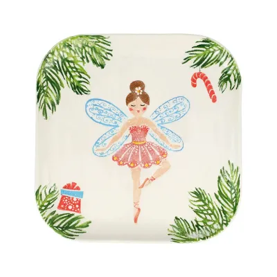 Nutcrackers Sugar Plum Fairy Square Platter 11.25"Sq