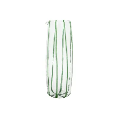 Nuovo Stripe Green Pitcher 8.5"H, 3 Cups